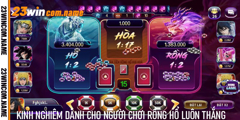 Kinh nghiệm dành cho người chơi Rồng Hổ luôn thắng